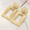 Gold Fashion Personality Stitching Square Earrings