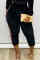 Black Fashion Casual Patchwork Split Joint Skinny Trousers