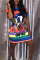 Multicolor Trendy Cartoon Sequins Printed Striped Dress