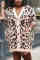Leopard print Fashion Casual Plus Size Print Split Joint V Neck Printed Dress
