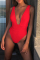 Black Chic Skinny One-piece Swimwears