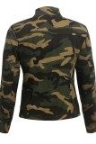 Camouflage O Neck Patchwork Camouflage Solid Old The cowboy Pure Long Sleeve Denim jacket