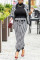 Black Fashion Casual Print Split Joint Long Sleeve Two Pieces