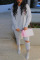 Grey Daily Solid Hollowed Out Hooded Collar Long Sleeve Two Pieces