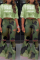 Green Fashion Camouflage Print Flared Trousers