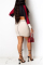 White Fashion Sexy Patchwork Hollowed Out O Neck Long Sleeve Two Pieces
