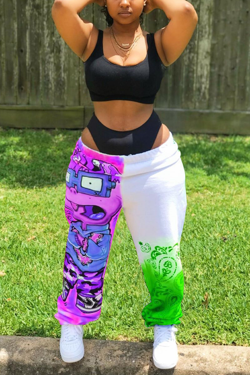 printed silk trousers