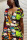 colour Casual Print Short Sleeve V Neck Jumpsuits