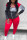 Red Casual Sportswear Patchwork Split Joint Hooded Collar Long Sleeve Two Pieces