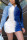 Blue Fashion Casual Print Basic Hooded Collar Printed Dress