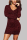 Wine Red Sexy Solid Hollowed Out V Neck Wrapped Skirt Dresses