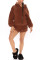 Dark Brown Fashion Casual Solid Basic Hooded Collar Long Sleeve Two Pieces