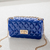 Blue Fashion Diamond Shoulder Messenger Bag