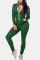 Army Green Fashion Casual Solid Basic Hooded Collar Skinny Jumpsuits