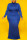 Blue Fashion Casual Plus Size Solid Basic Turtleneck Long Sleeve Dress