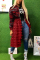 Red O Neck Patchwork Print Camouflage Print Long Sleeve