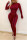 Wine Red Fashion Casual Solid Split Joint Half A Turtleneck Skinny Jumpsuits