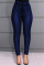 Blue Fashion Casual Solid Basic Skinny High Waist Pencil Trousers