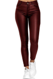 Black Fashion Casual Solid Pants Skinny Trousers