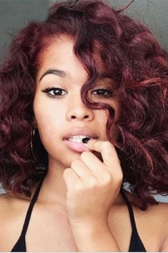 OneSize Fashion Short Curly Wine Red Wigs