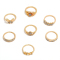 Gold Stylish Trendy 7-piece Metal Rings