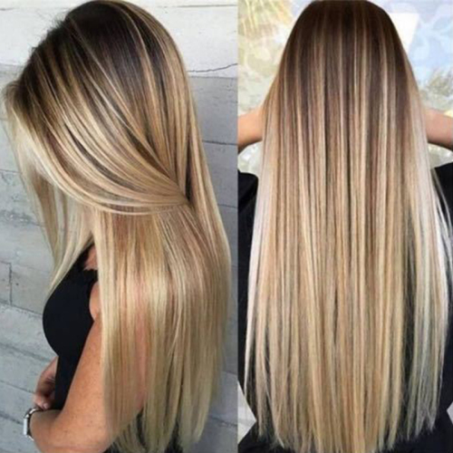 Gold Fashion Long Straight Wigs