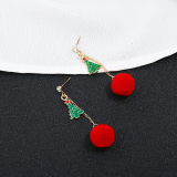 Red Christmas Tassel Pendant Earrings