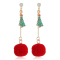 Red Christmas Tassel Pendant Earrings
