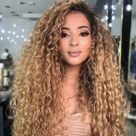 Gold Fashion Personality Long Curly Wigs