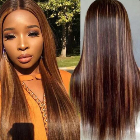 OneSize Fashion Casual Brown Straight Hair Wig