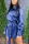 Blue Fashion Casual Solid With Belt Turndown Collar Outerwear