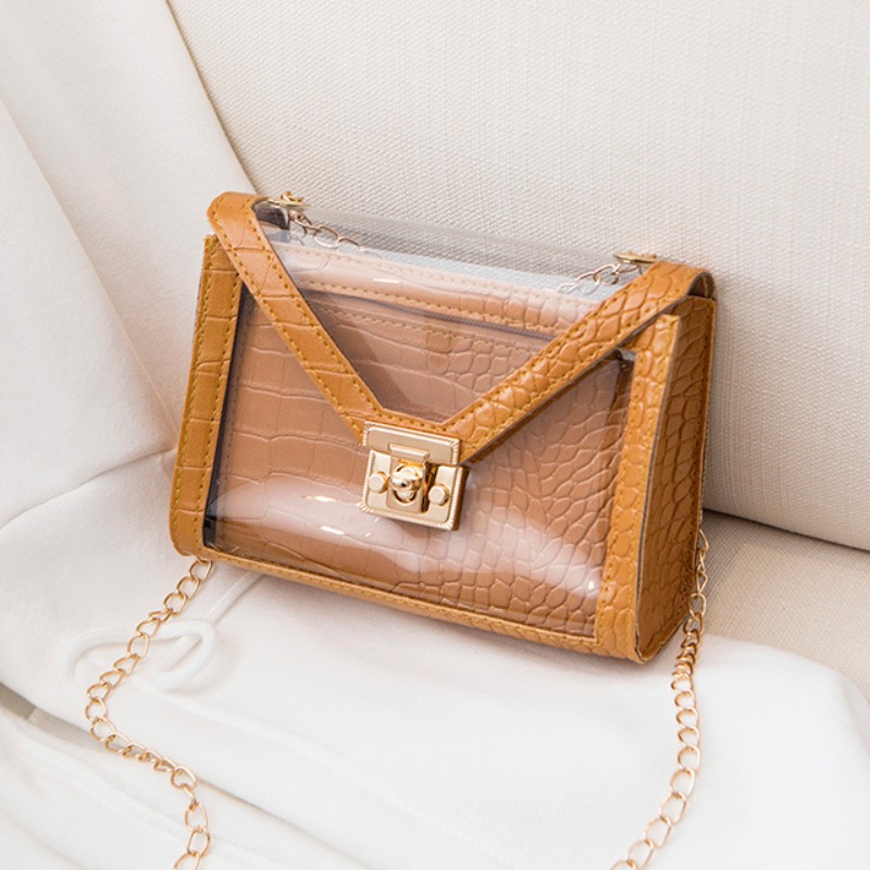 

Brown Fashion Casual Chain Strap Crossbody Bag