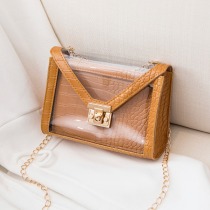 Brown Fashion Casual Chain Strap Crossbody Bag