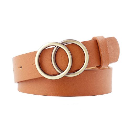 Brown Fashion Casual Wild Round Buckle Belt