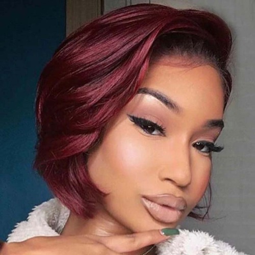 OneSize Fashion Casual Short Curly Hair Wine Red Wig