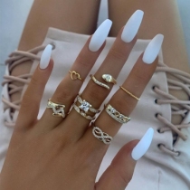 Gold Fashion Casual 8-Piece Ring 