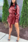 Wine Red Fashion Casual Solid With Belt Turndown Collar Outerwear