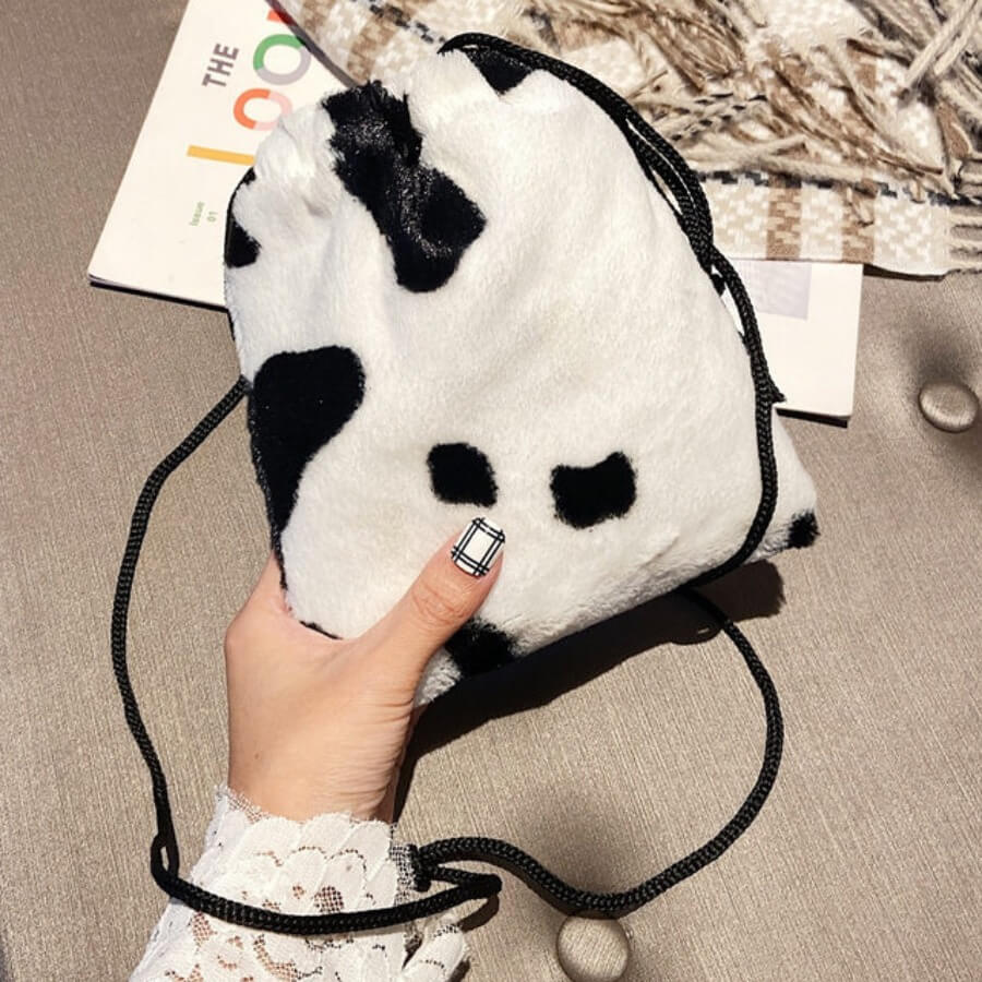 

White Fashion Casual Animal Print Crossbody Bag