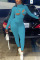 Blue Sportswear Solid Hollowed Out O Neck Skinny Jumpsuits