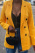 Yellow Work Daily Solid Split Joint Turn-back Collar Outerwear