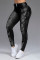 Black Fashion Casual Solid Ripped Mid Waist Skinny Jeans
