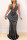 Black Fashion Sexy Patchwork See-through Backless Hot Drill Halter Evening Dress