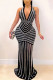 Black Fashion Sexy Patchwork See-through Backless Hot Drill Halter Evening Dress