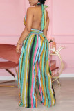 Multicolor Sexy Printed Off Shoulder Jumpsuit