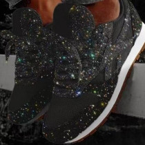 Black Casual Sportswear Round Sport Breathable Sneakers