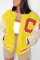Yellow Fashion Casual Patchwork Cardigan Outerwear
