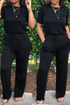 Black Casual One-piece Jumpsuits
