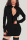 Black Daily Solid Split Joint Zipper Collar Wrapped Skirt Dresses