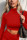 Red Fashion Casual Solid Basic Turtleneck Tops