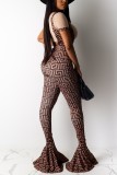 Leopard print Sexy Printing Sling Flared Pants (Only pants)